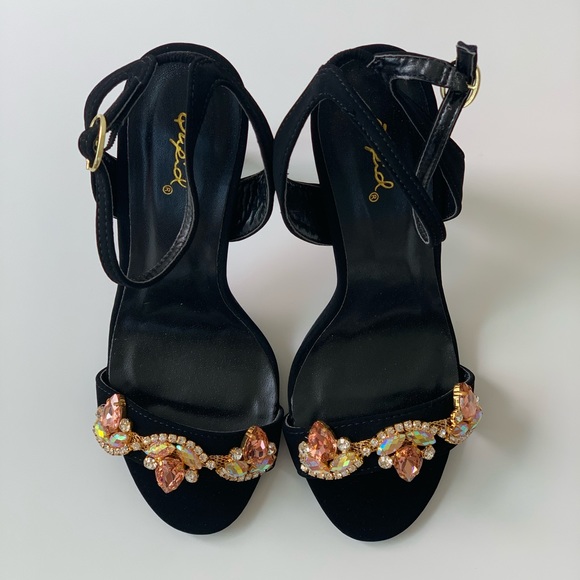 Quipid Rhinestone Embellished 4” Heels - Picture 2 of 11